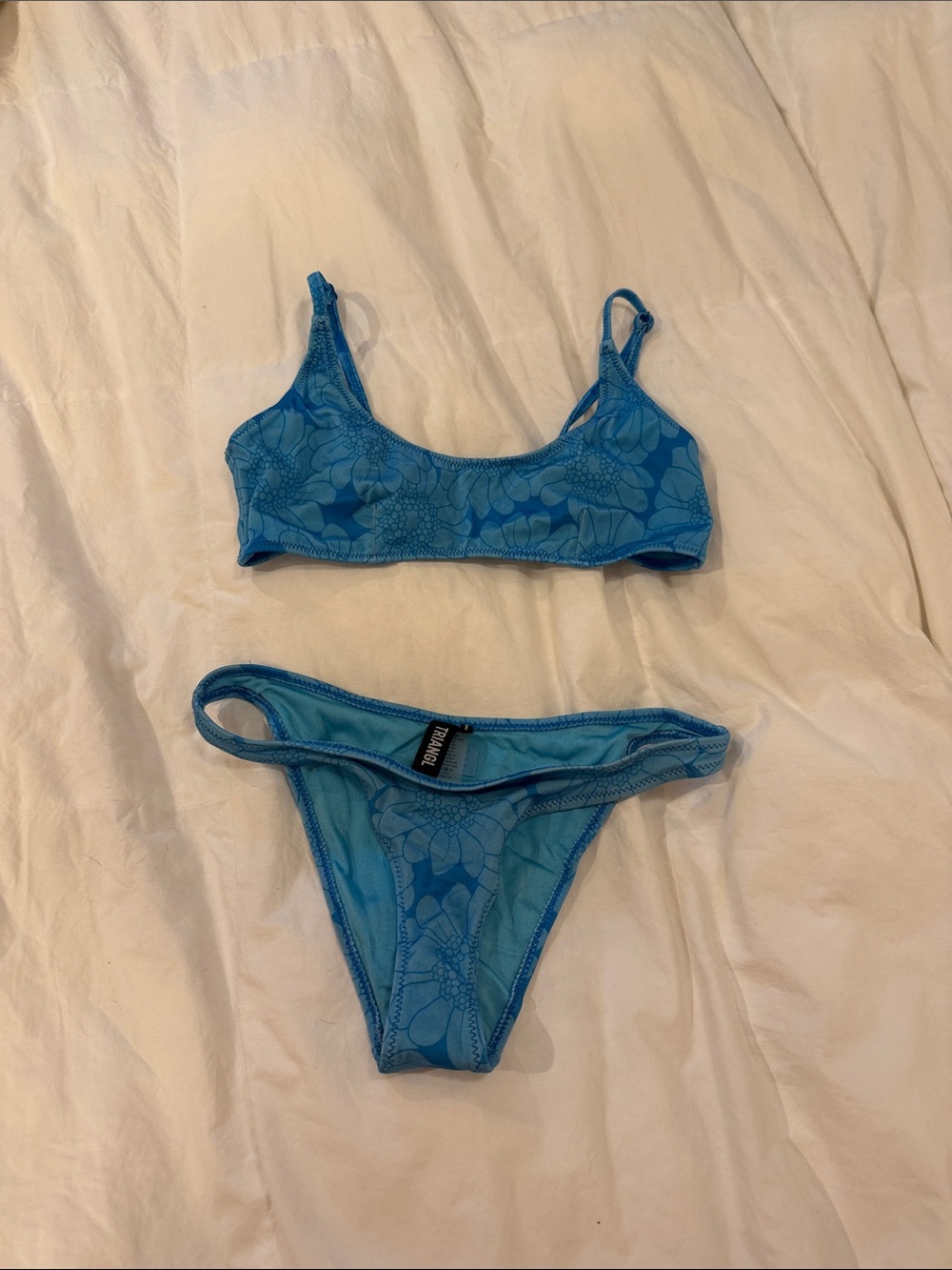 Triangl Blue Floral Bikini Top(small) and Bottom(extra small) Set